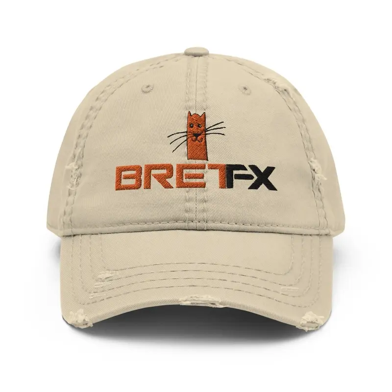 BretFX Distressed Cap with Cat